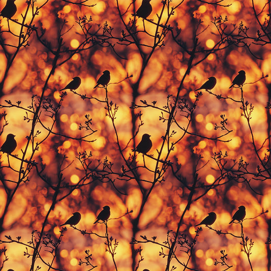 Sunset Bird Pattern 12 Quilting Cotton Fabric