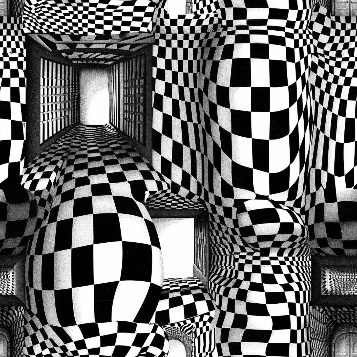 Three Dimensional Optical Illusion Arts Pattern 10 Quilting Cotton Fabric