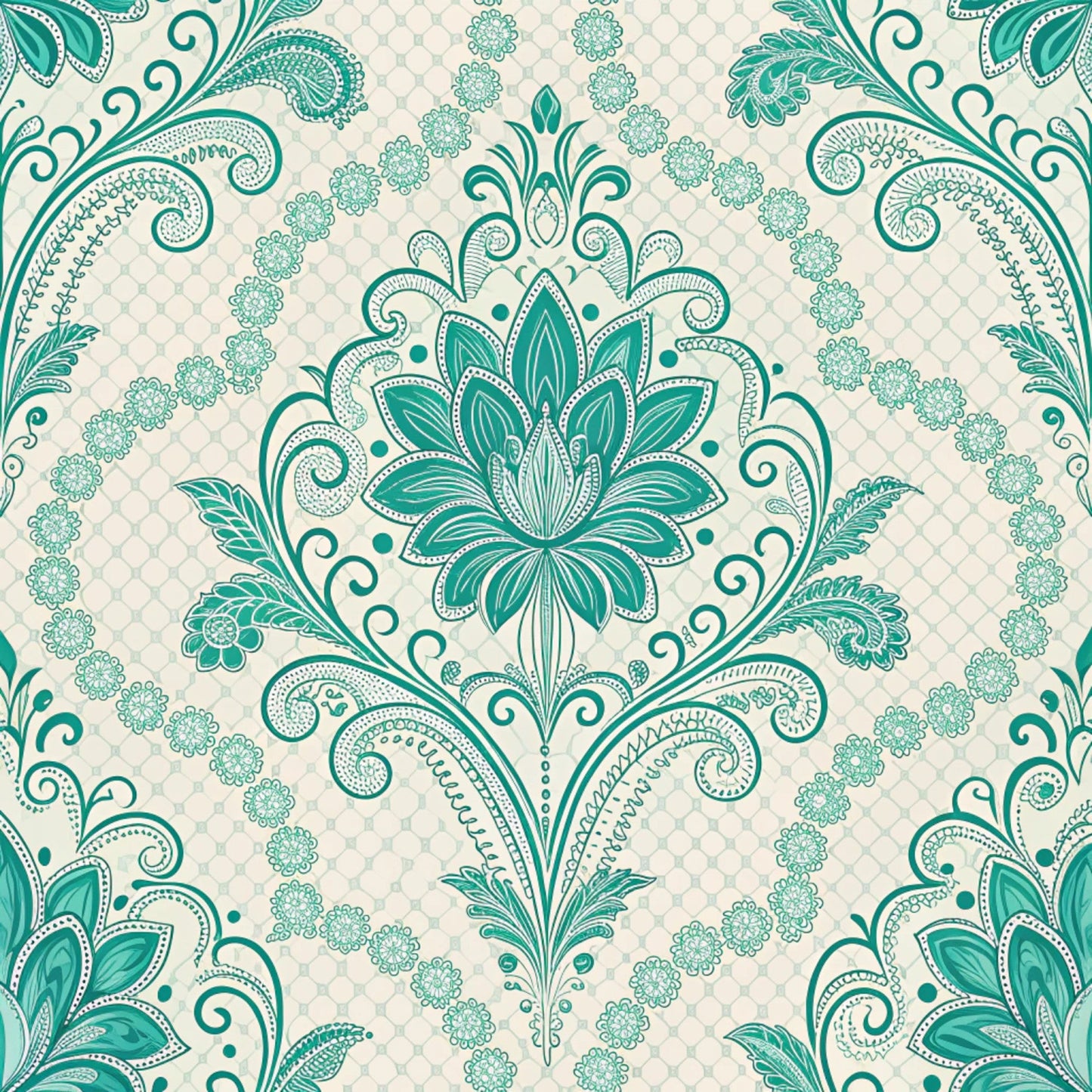 Turquoise Dreams Pattern 4 Quilting Cotton Fabric
