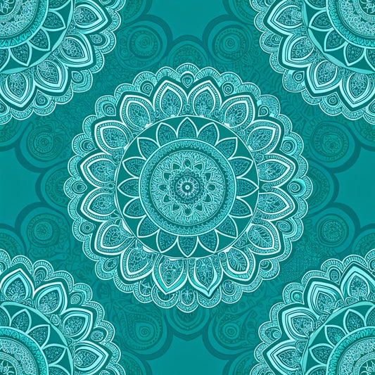 Turquoise Night Birds Pattern 15 Quilting Cotton Fabric