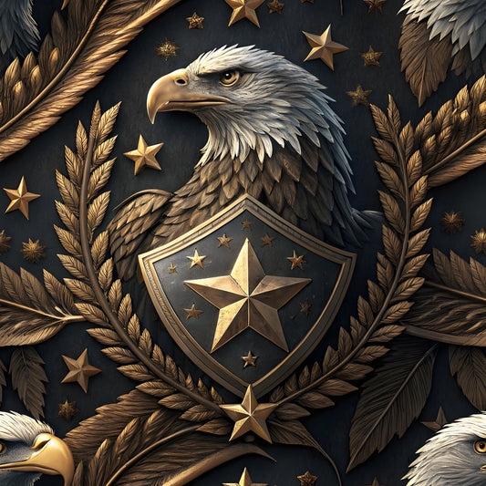 USA Heritage Emblems Pattern 7 Quilting Cotton Fabric