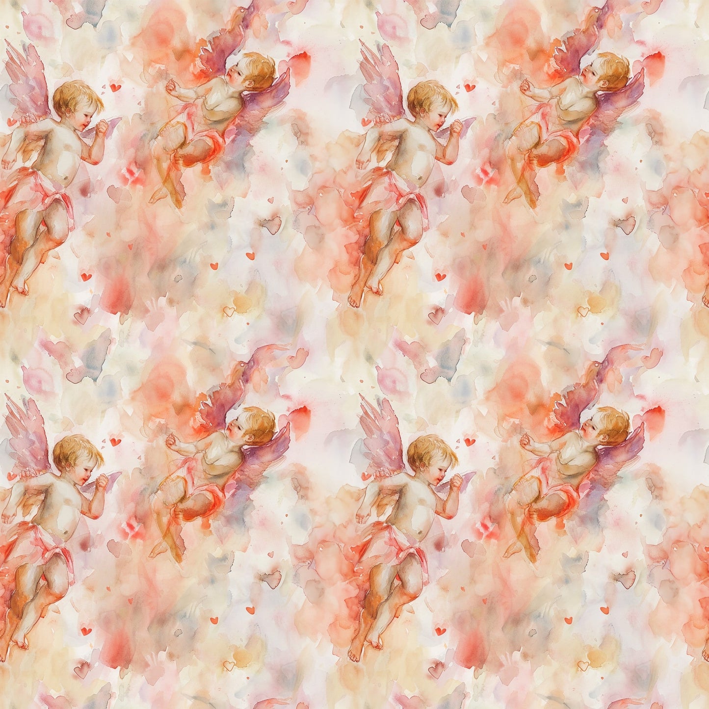 Valentines Cupids Pattern 9 Quilting Cotton Fabric