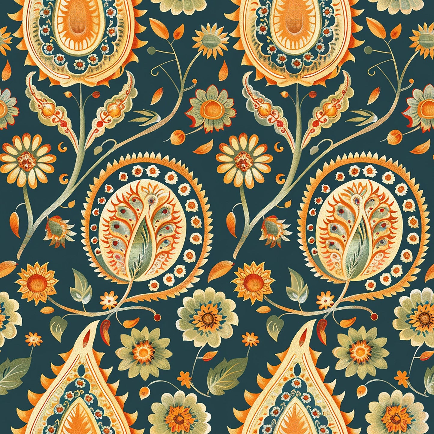 Vermas Ornate Paisley Pattern 2 Quilting Cotton Fabric