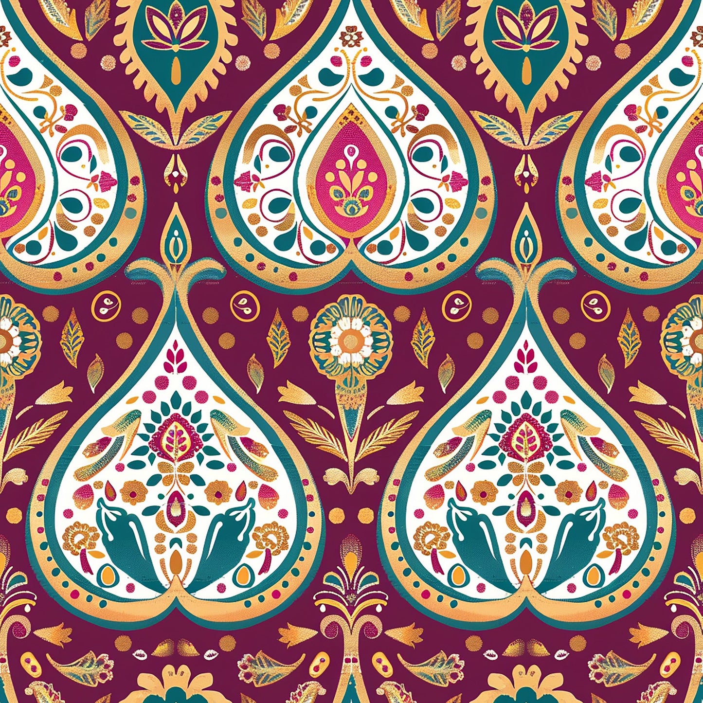 Vermas Ornate Paisley Pattern 9 Quilting Cotton Fabric