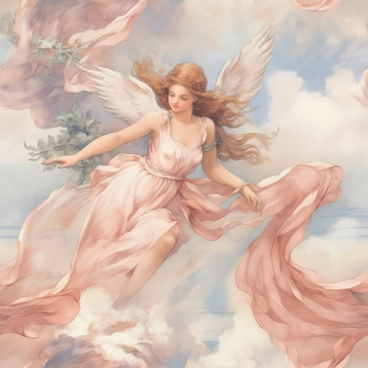 Vintage Angels in Heavenly Skies Pattern 14 Quilting Cotton Fabric