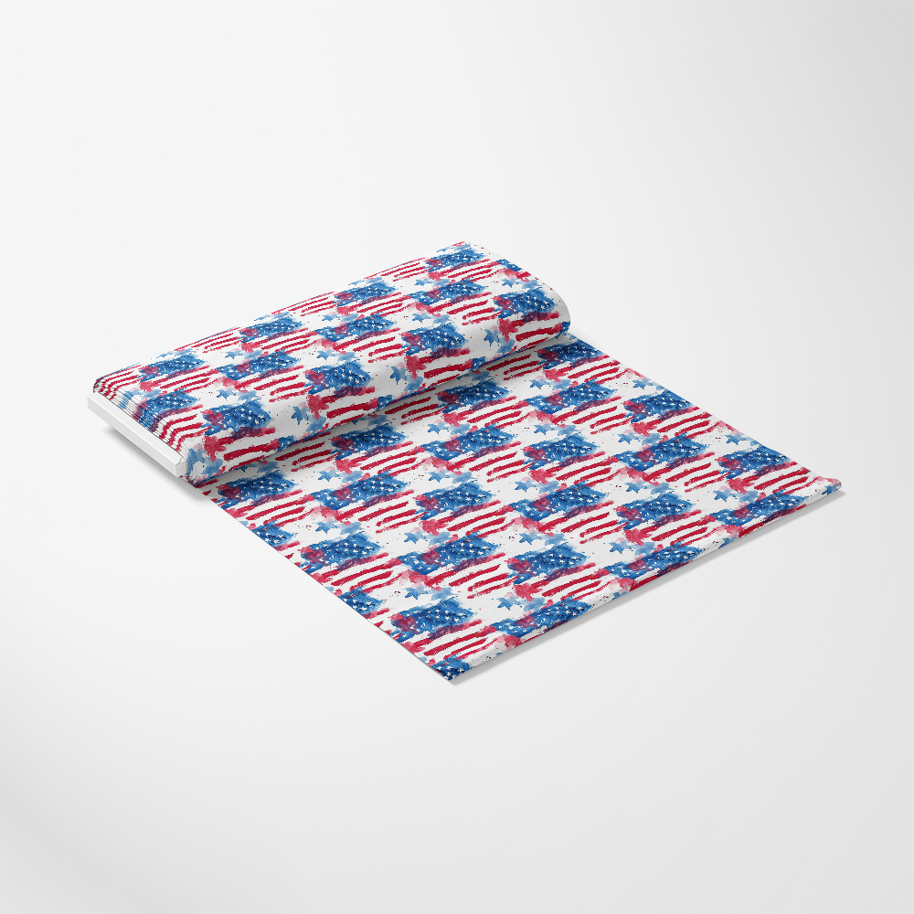 Watercolor 4th of July Pattern 2 Quilting Cotton Fabric