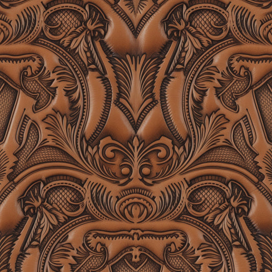 Western Tooled Leather Pattern 3 Quilting Cotton Fabric