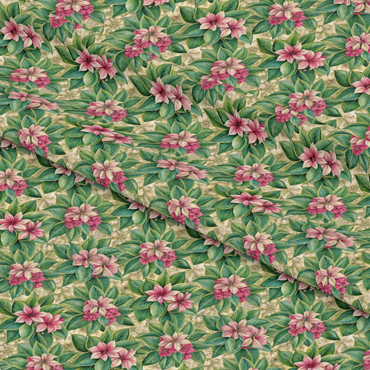 Beautiful Flowers Euphorbia Pattern 8 Quilting Cotton Fabric