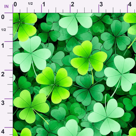 Alcohol Ink Shamrock Pattern 2 Minky Fabric