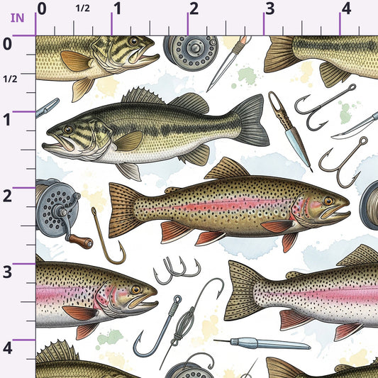 Angler's Vintage Almanac Pattern 23 Minky Fabric