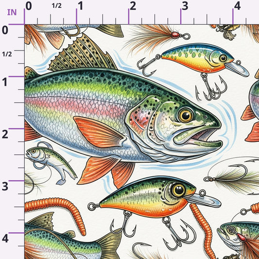 Angler's Vintage Almanac Pattern 4 Minky Fabric