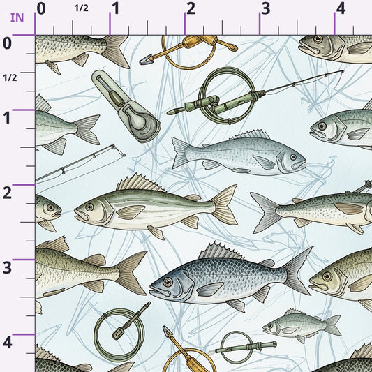Angler's Vintage Almanac Pattern 7 Minky Fabric