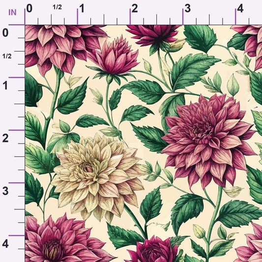 Art Nouveau Ahlias Pattern 2 Minky Fabric