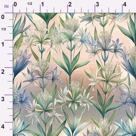 Art Nouveau Camassias Pattern 1 Minky Fabric
