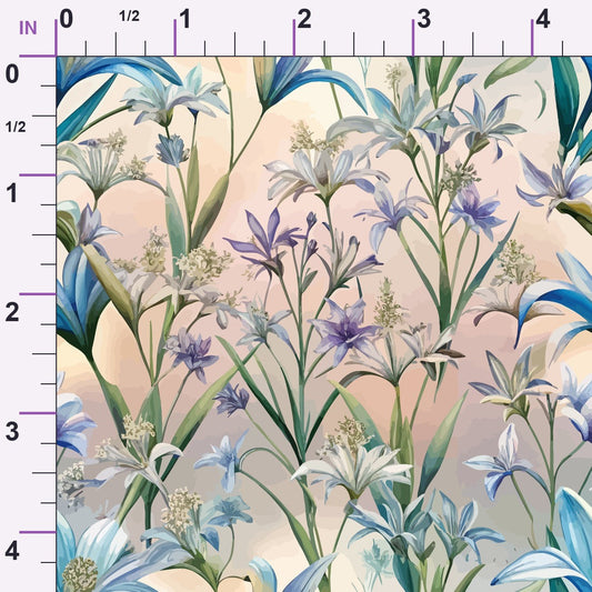 Art Nouveau Camassias Pattern 2 Minky Fabric