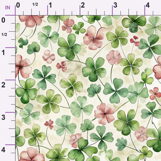 Art Nouveau Clovers Pattern 2 Minky Fabric