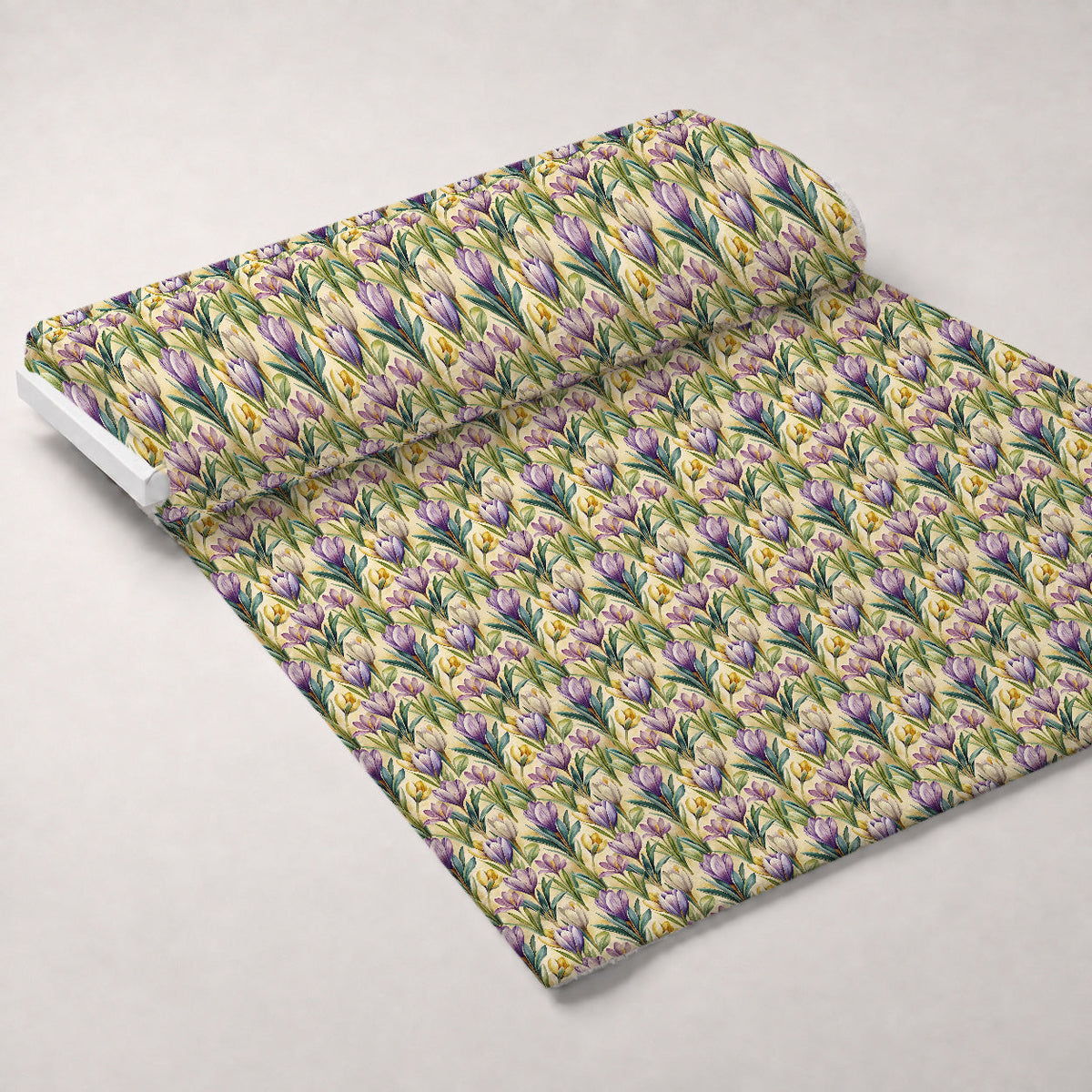 Art Nouveau Crocus Flowers Pattern 2 Minky Fabric