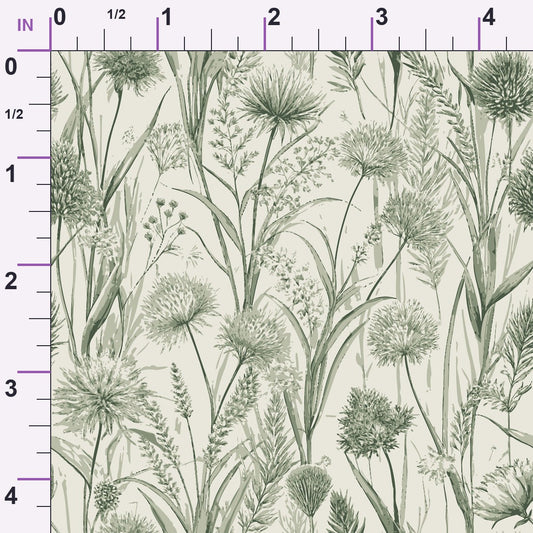 Art Nouveau Flowering Rush Pattern 2 Minky Fabric
