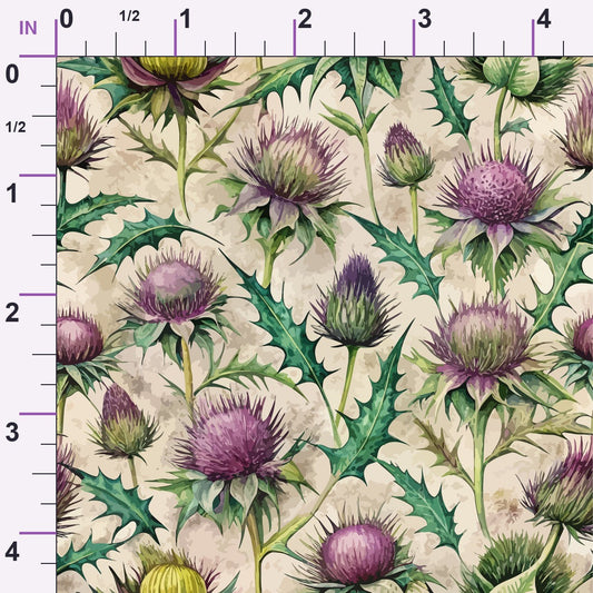Art Nouveau Globe Thistles Pattern 3 Minky Fabric