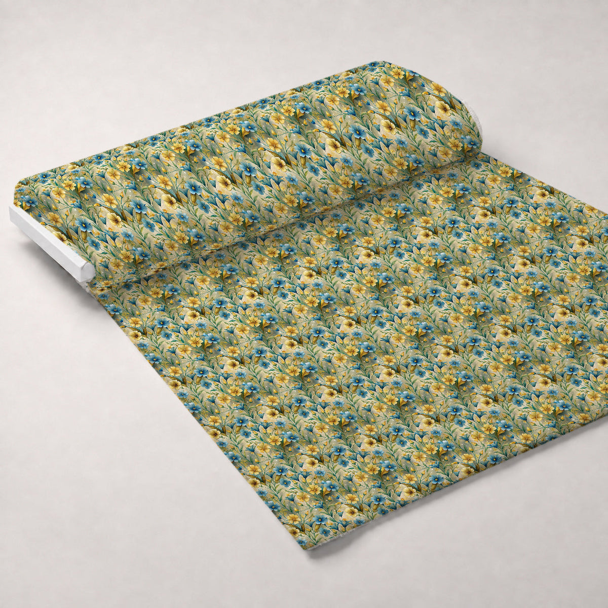 Art Nouveau Golden Flax Flowers Pattern 1 Minky Fabric