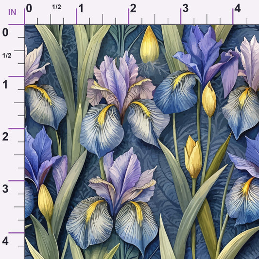 Art Nouveau Iris Sweep Pattern 2 Minky Fabric