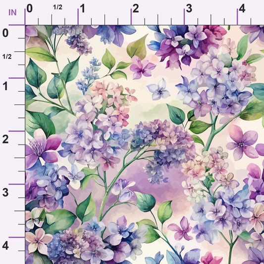 Art Nouveau Lilac Lusters Pattern 1 Minky Fabric