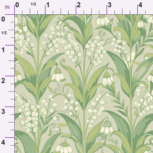Art Nouveau Lily of the Vallies Pattern 2 Minky Fabric