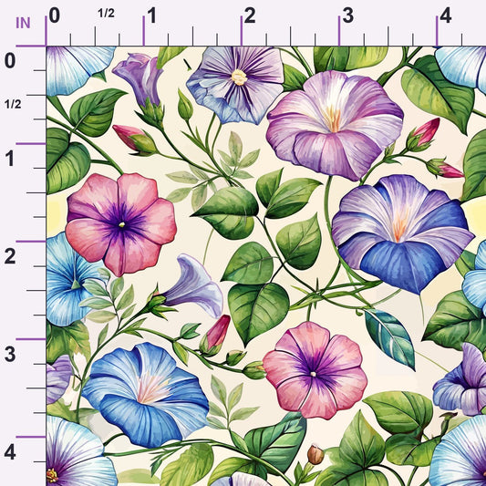 Art Nouveau Morning Glories Pattern 1 Minky Fabric