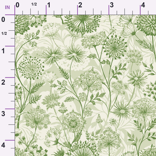 Art Nouveau Queen Anne Flowers Pattern 2 Minky Fabric