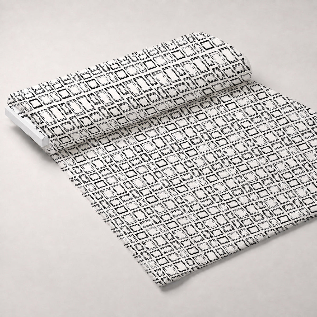 Black and White Picture Frames Pattern Minky Fabric