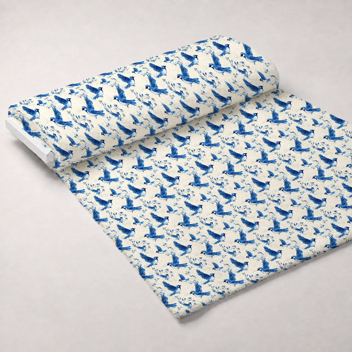 Blue Jay Feather Trails Pattern 20 Minky Fabric