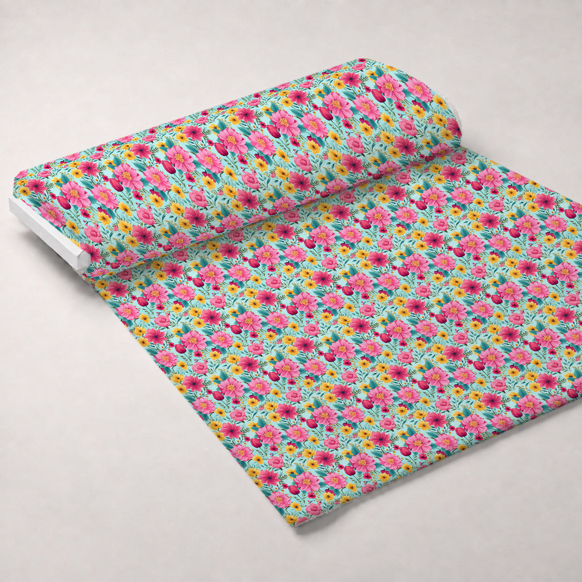 Bright Summer Blooming Flowers 11 Minky Fabric