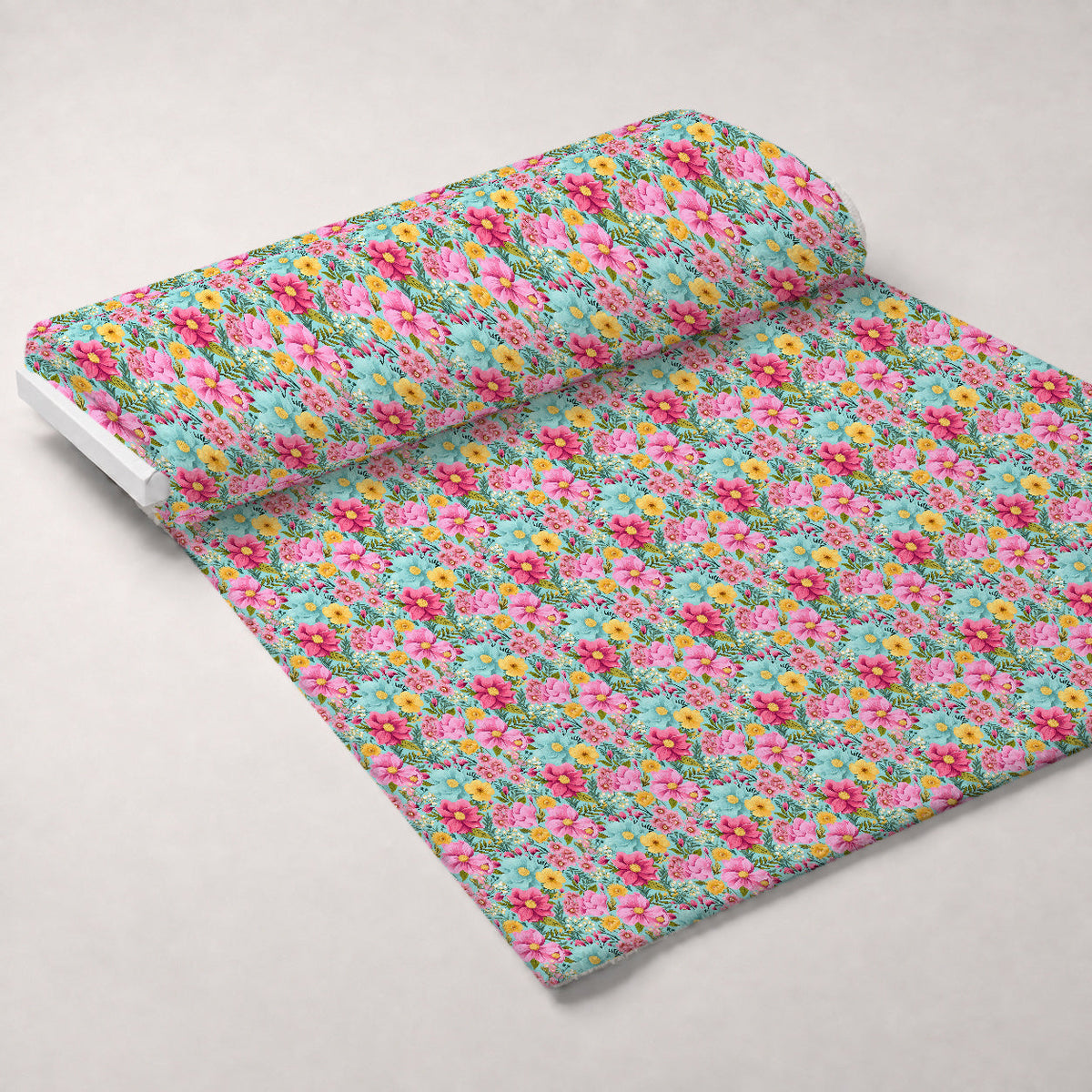 Bright Summer Blooming Flowers 6 Minky Fabric