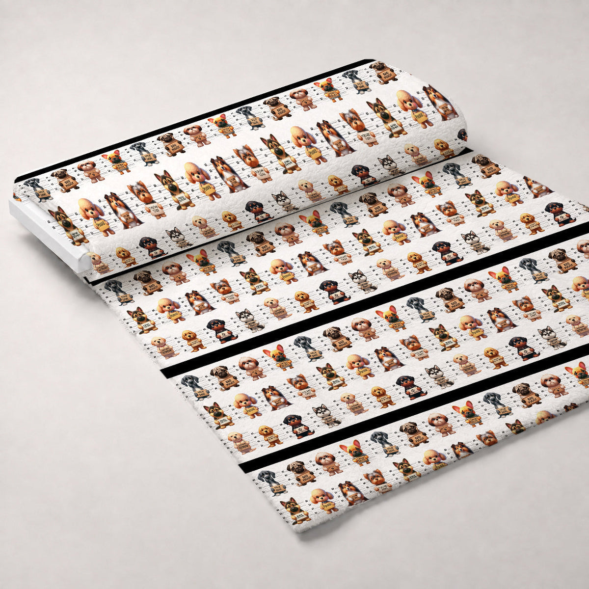Doggie Mugshots Pattern 2 Minky Fabric