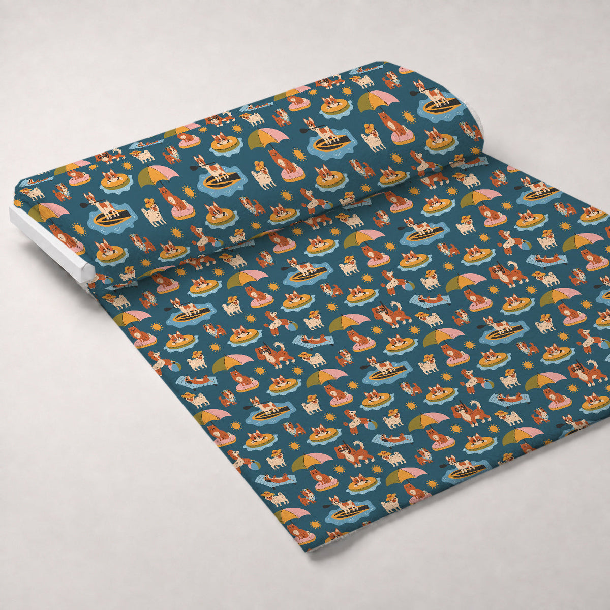 Dogs on the Beach Minky Fabric