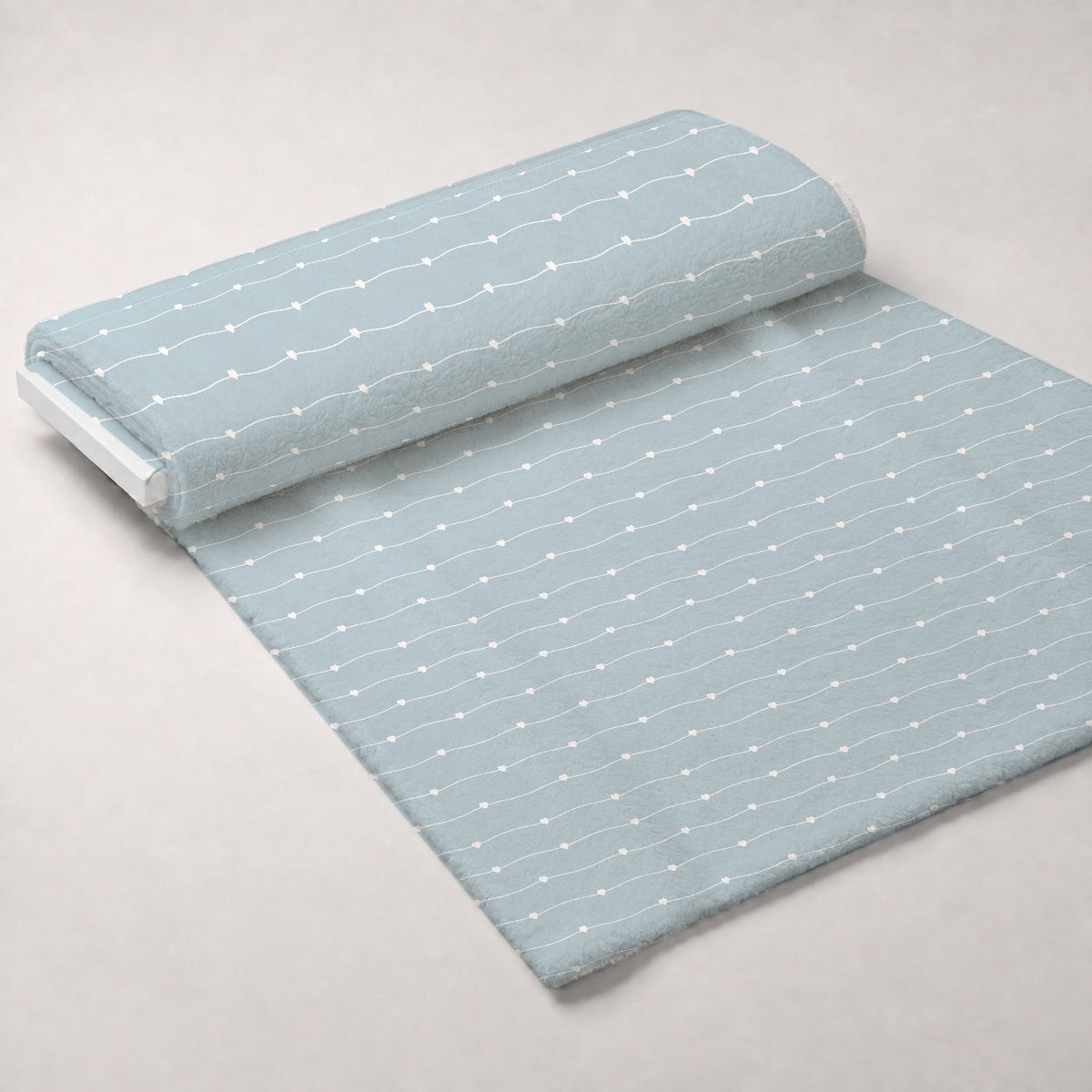 Dusty Blue Hearts Pattern 16 Minky Fabric