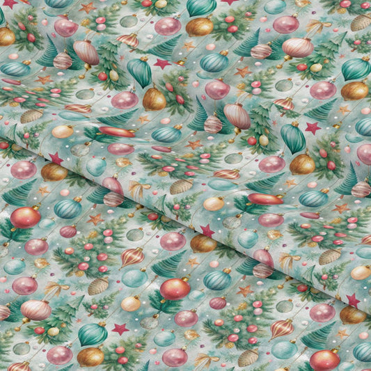 Pastel Christmas Time Pattern 8 Quilting Cotton Fabric