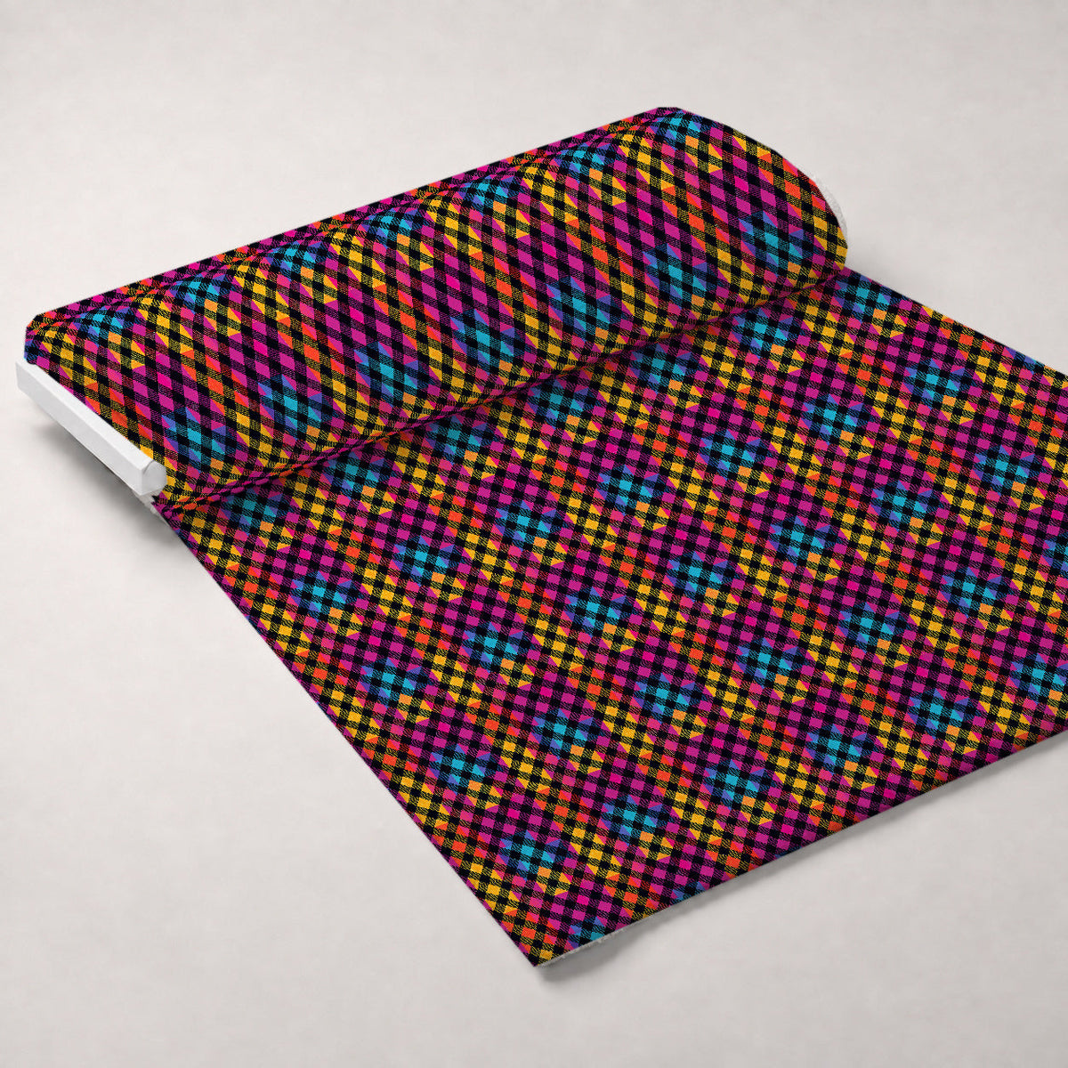 Electric Plaid Pattern 18 Minky Fabric