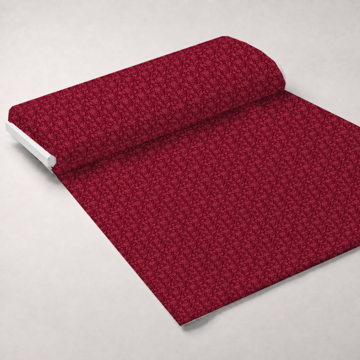 Floral Red on Red Minky Fabric