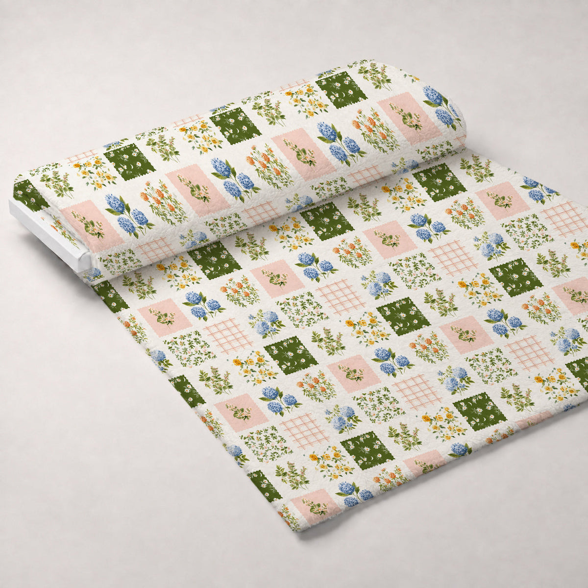 Garden Stamps Pattern 1 Minky Fabric