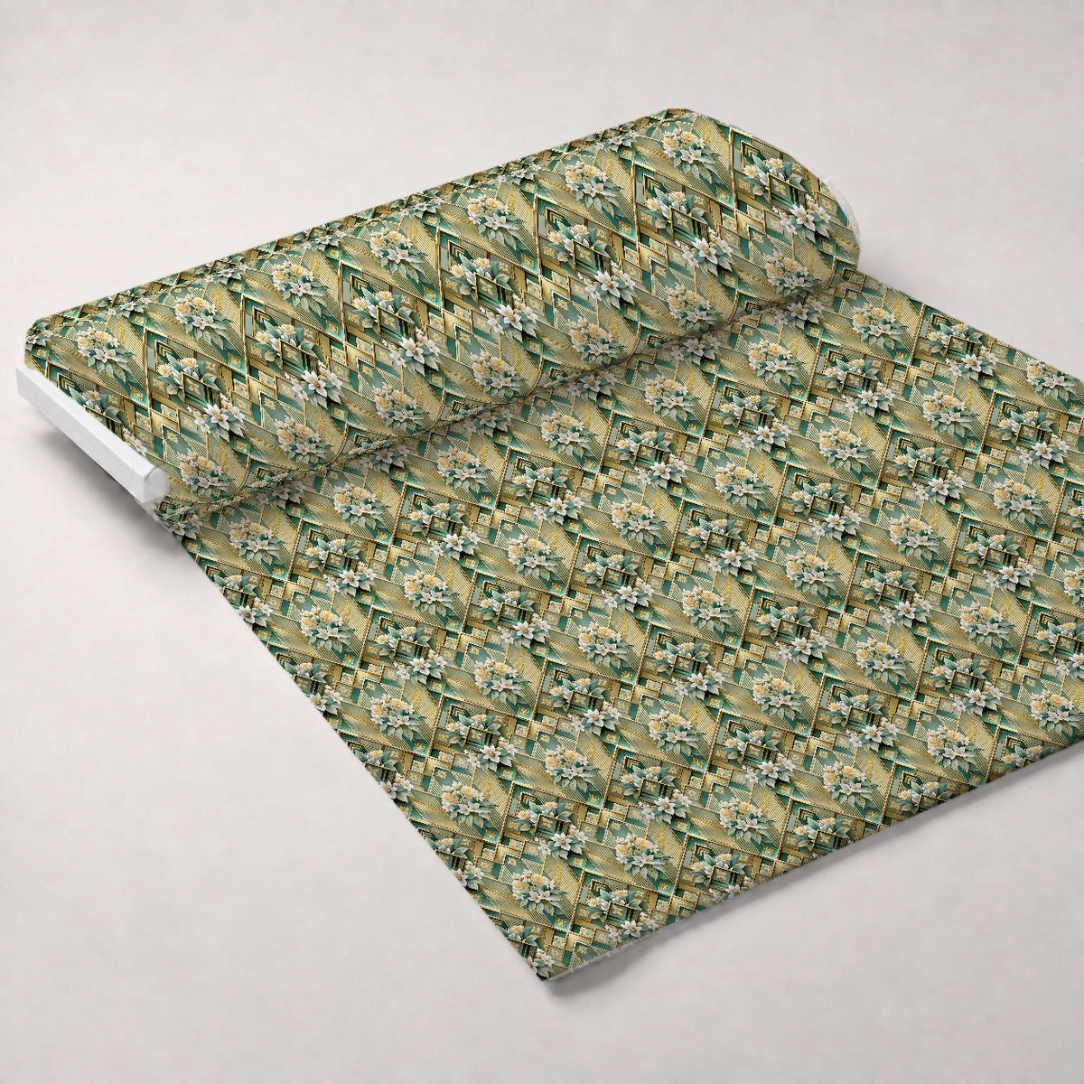 Gilded Jade Blooms Pattern 102 Minky Fabric