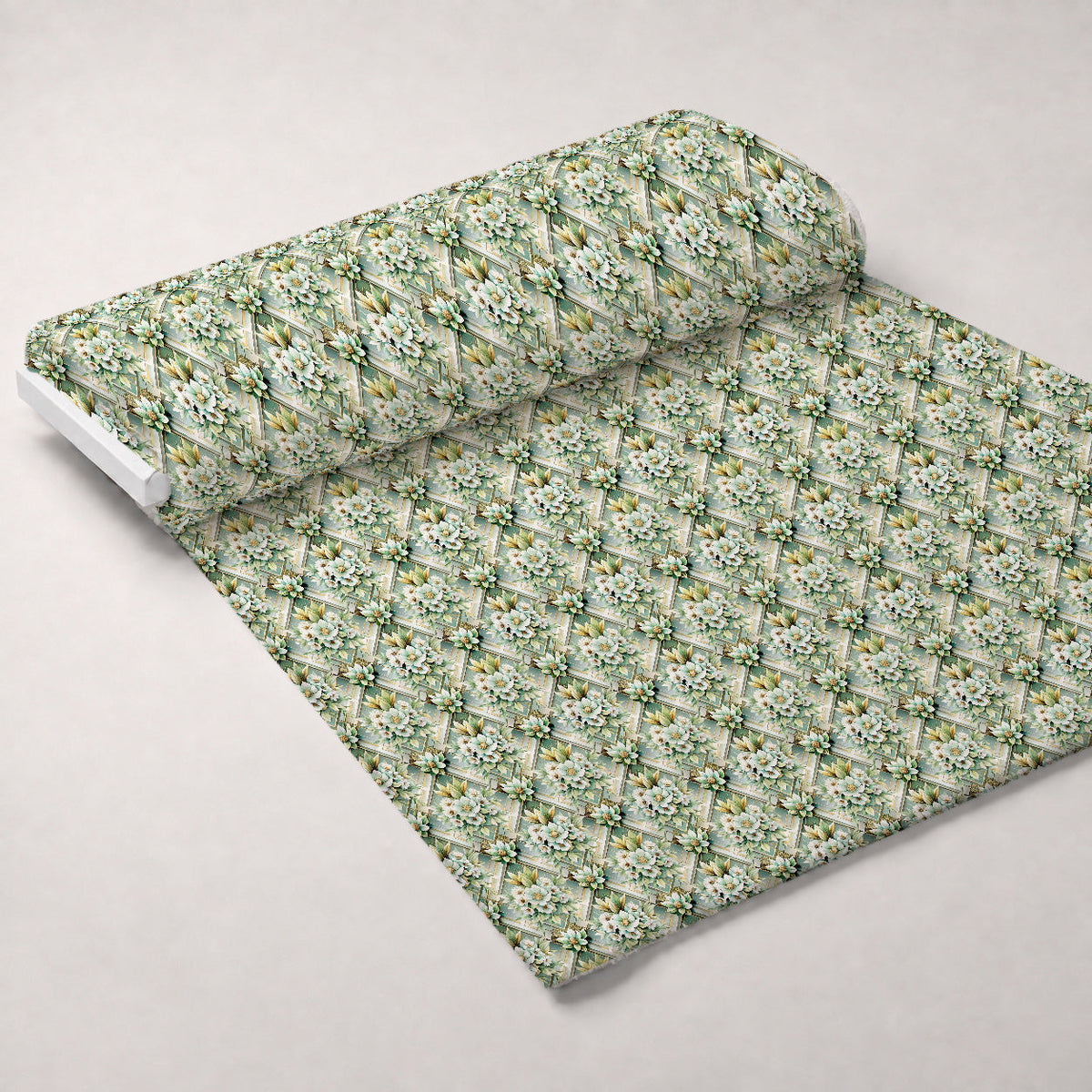 Gilded Jade Blooms Pattern 40 Minky Fabric