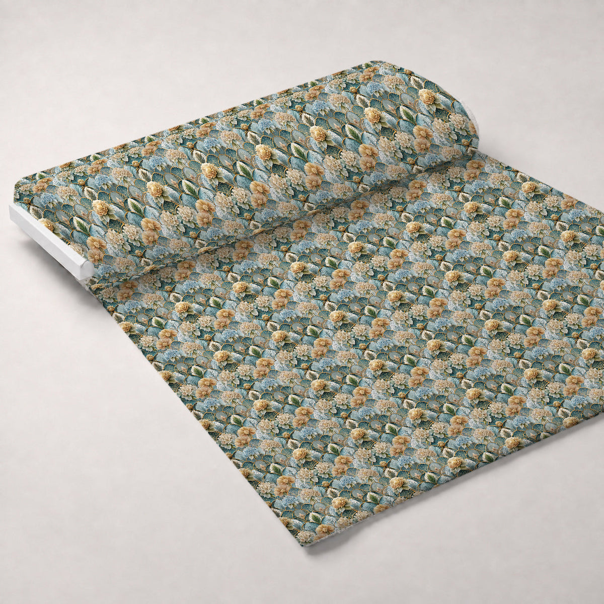 Gilded Jade Blooms Pattern 80 Minky Fabric