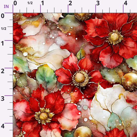 Gilded Poinsettia Reverie Pattern 7 Minky Fabric