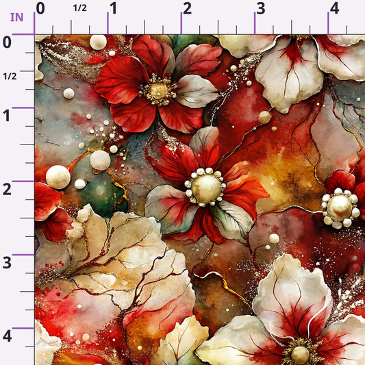 Gilded Poinsettia Reverie Pattern 9 Minky Fabric