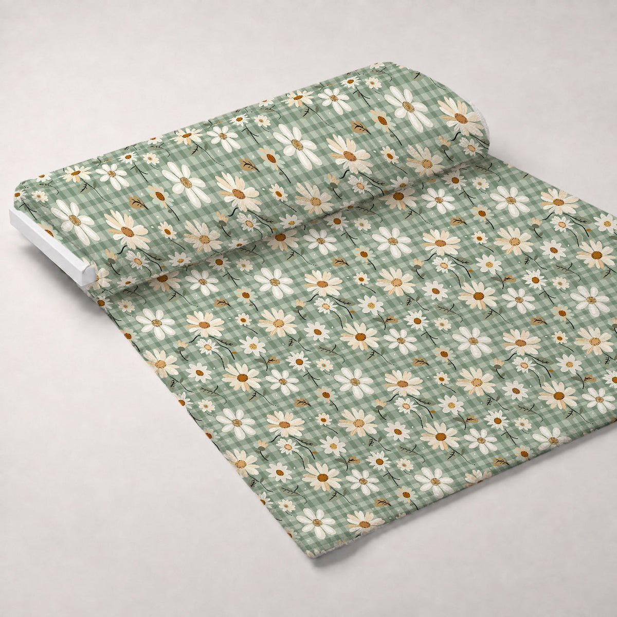 Gingham Daisies Pattern 10 Minky Fabric