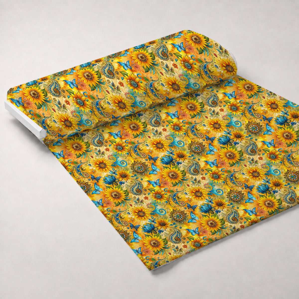 Golden Paisley Garden Pattern 1 Minky Fabric
