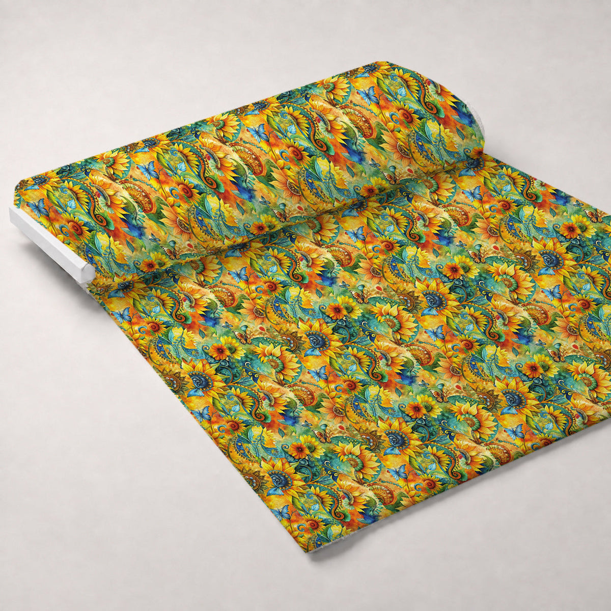 Golden Paisley Garden Pattern 13 Minky Fabric