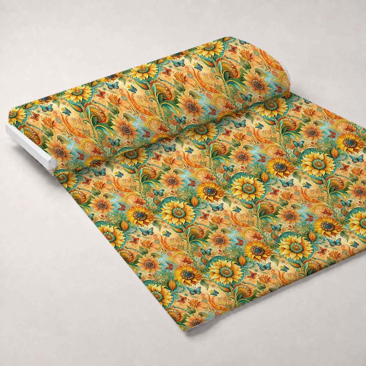 Golden Paisley Garden Pattern 9 Minky Fabric