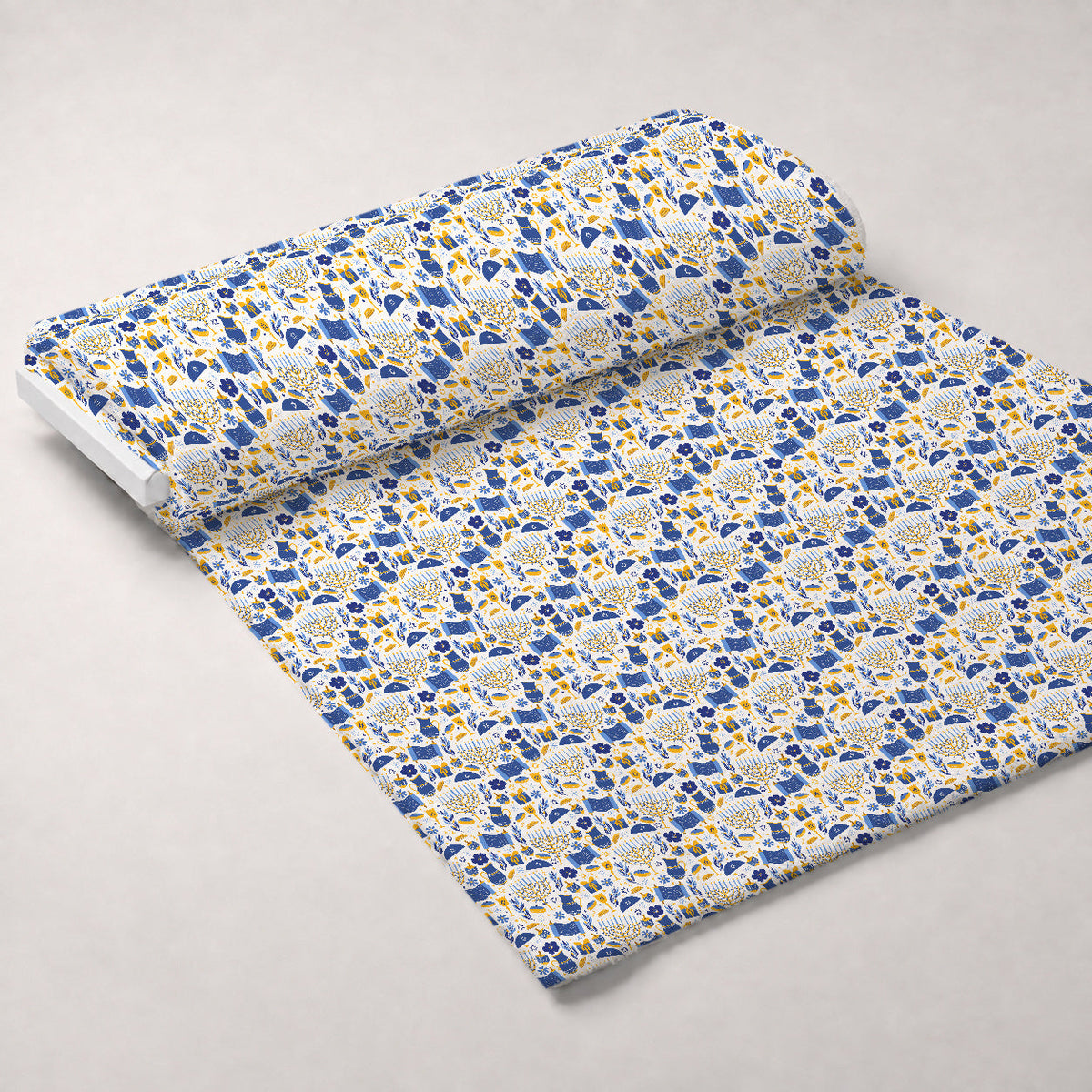 Hanukkah Gifts Pattern 11 White Minky Fabric